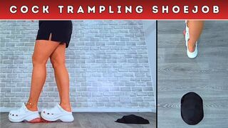 Goddess Amber - Trampling Your Balls & Milking Your Cock Under Nurse Hannah's Crocs (226B) - Split Cam - Cock & Balls Trampling Shoejob