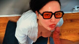 POV Sweet Blowjob: German Brunette Fucked Hard Until She Cums