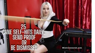 Academy Lesson 8: Caning Training - Three Bamboo Canes, 25 Daily Hits Homework, Picture Proof Required