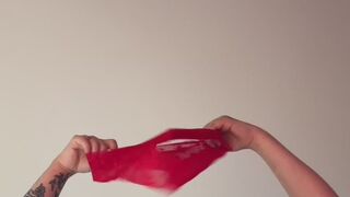 Giantess Tries on Panties