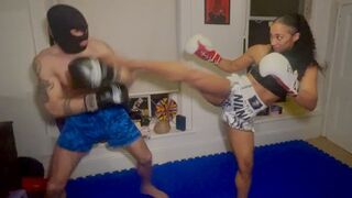 Muay Thai Beatdown: Lady Black Venus Teaches a Cocky Man a Lesson