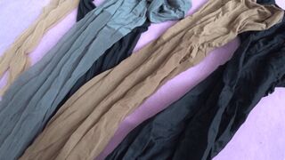 LorY and 5 pairs of nylon pantyhose will make you cum aa