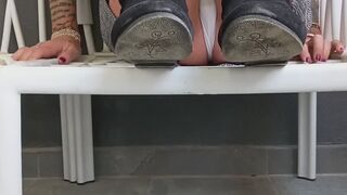 Wetting my panties on the terrace