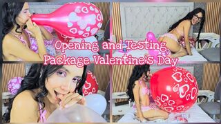 Opening and testing package Valentine's Day