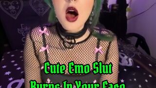 Cute Emo Slut Burps In Your Face - Full Bloaty Belly Reveal