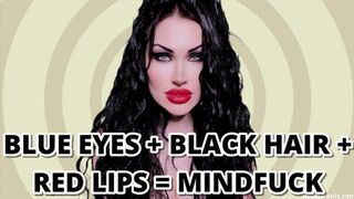 BLUE EYES + BLACK HAIR + RED LIPS = MINDFUCK