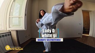 Lady D white gi karate selfdefense