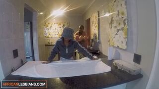Sasha and Camira get hot on the kitchen counter