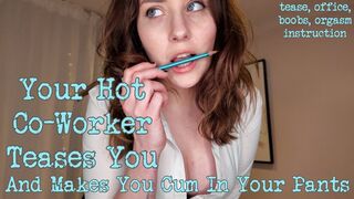 Your Hot Co-Worker Teases You and Makes You Cum In Your Pants - tease, joi, office, Larah Sky