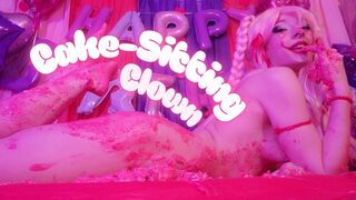 Cake Sitting with Penny the Pink Clown