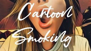 Cartoon lady smoking for you