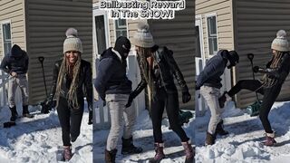 Snow Day Ballbusting with Domina Bianca