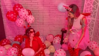 Valentines Day Balloon Room POP EXTRAVANGANZA with Cupids - LUNA VERA & SUMMER RAEZ HIDEF MOV