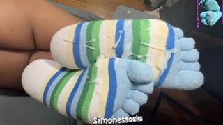 2 big nuts on my feet-socks & Flip-Flops B2B uncut + BTS - MASSIVE DOUBLE NUT FLOOD