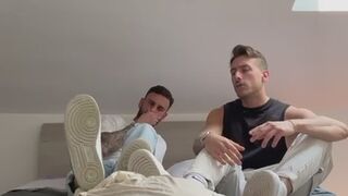 From bed to strapping. The slave is treated as he deserves.