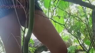 Tiny Petite Ellie: Sunny Outdoor Peeing Compilation