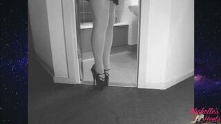 Black Ballet Heels & Pleated Skirt