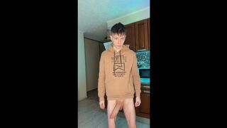 I Couldnt Stop Stroking My Big Cock Until I Covered The Floor In Sperm