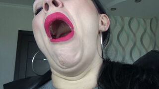 open mouth and yawns