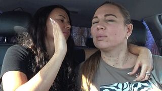 Hug with left hand and slap with right hand fs