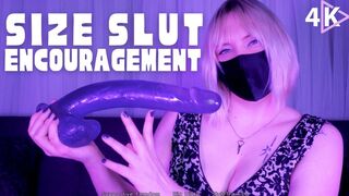 Size Slut Encouragement - 4K - The Goddess Clue, Supportive Femdom Encourages Your Size Slut Ambitions, Motivating You To Take BIG Dildos