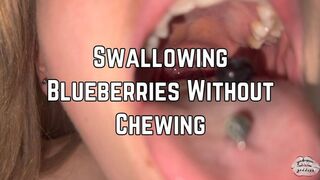 Swallowing Blueberries Without Chewing 1080p | Open Mouth Swallowing | Uvula | Mouth Fetish
