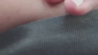 on my way home showing off my belly after work