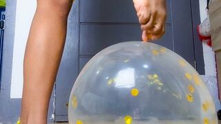 Sexy Looner Camylle Barefoot Pops Your Transparent Confetti Filled Balloons
