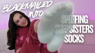 Blackmailed Into Sniffing Step-Sisters Socks