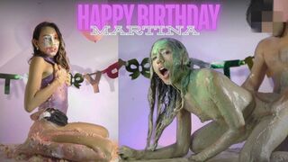 Martina has a very messy birthday