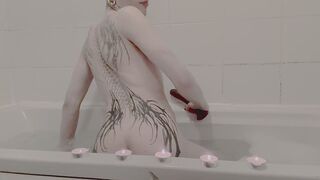 Petite Femboy Stretching His Pussy With Big Dildo