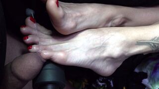 Foreskin play with toe