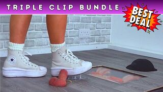 Goddess Amber - Smashing The Cum From Your Balls Under My Converse Chuck Taylor Platform Trainers (229) - Triple Bundle 1 - CBT Cock & Balls Trampling Shoejob