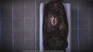b063 Black vinyl prison bed - stinky face-sitting hell And the terrifying masturbation sleeve headgear and human chair