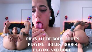 FOOT JOB - FOOTS PLAYING- BOOBS- HOLES PLAYING - OIL IN BODY