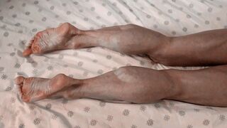 Iron Ivy on her belly, making calves