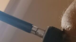Machine fucking his tight hairy ass
