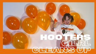 Hooters girl cleans up