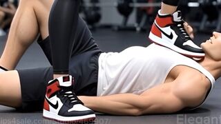 Public Gym Face Stomping Brutal Low Angle Sneaker Domination Animation