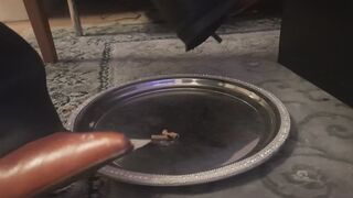 Silver plate ashtray trample