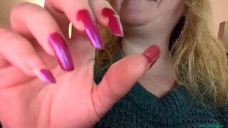 Chipping Pink Polish Long Nails