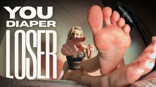 Barefoot Mommy and Her Diaper Loser (DIAPER FETISH)