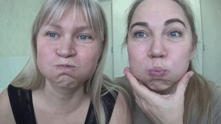 We squeeze puffy cheeks BI