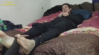 Tickle Jack's Feet for the First Time: Artemis Sucking and Licking His Feet (Part 1) (Custom Video)