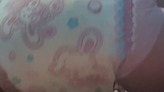 BabyBunny squishes her wet bunnyhop diapers