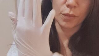 sucking on latex gloves