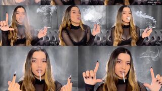 Are you alone in the weekend, loser? Come be humiliated and watch me smoke!