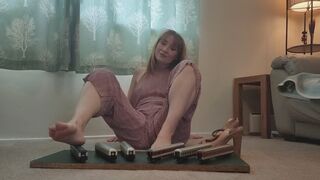 Giantess Lily Kink requested clip toy car crush of train coaches sent in by a customer in big chunky heels ground view