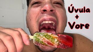 Uvula Fetish Close-Ups While Eating Ice Cream