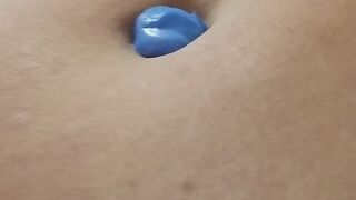 playing with a slime